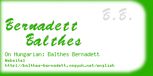 bernadett balthes business card